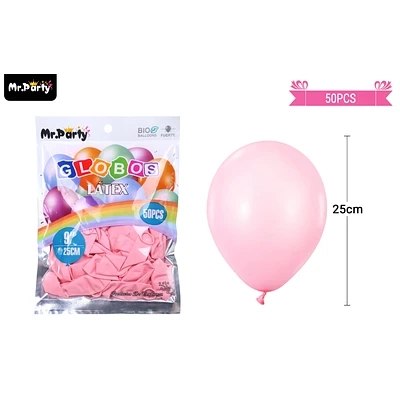 GLOBOS DE LATEX FUCSIA MATE 25CM 50PCS - 1