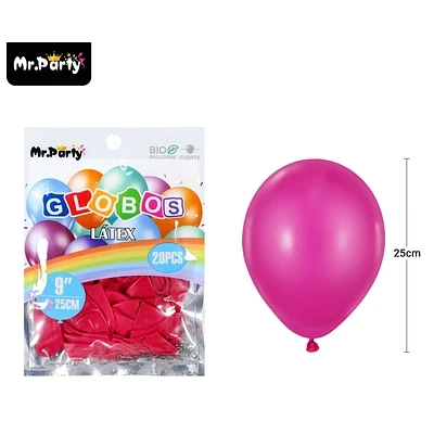 GLOBOS DE LATEX VINO TINTO MATE 25CM 20PCS - 1