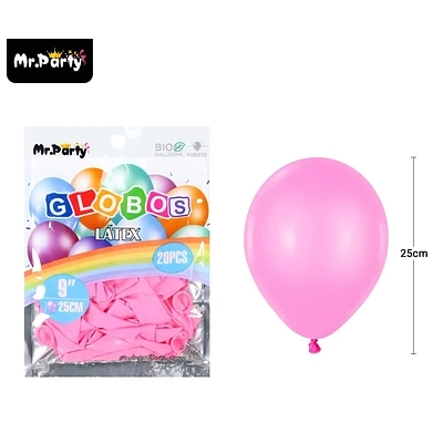 GLOBOS DE LATEX ROSA OSCURA MATE 25CM 20PCS - 1
