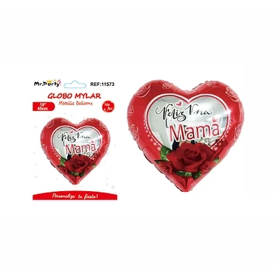 GLOBO METALICO CORAZON DIA DE LA MADRE 45CM - 1