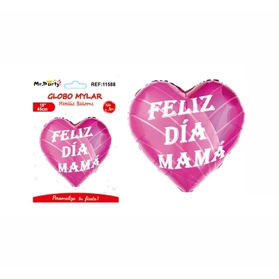 GLOBO METALICO CORAZON DIA DE LA MADRE 45CM - 1