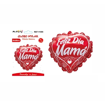 GLOBO METALICO CORAZON DIA DE LA MADRE 66*64CM - 1