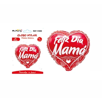 GLOBO METALICO CORAZON DIA DE LA MADRE 45CM - 1