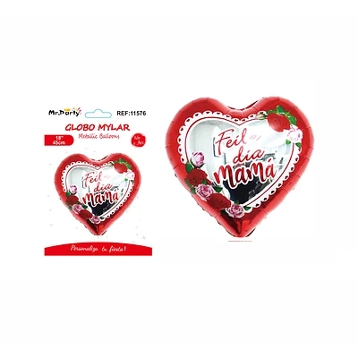 GLOBO METALICO CORAZON DIA DE LA MADRE 45CM - 1