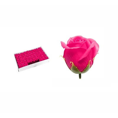 ROSAS DE JABON AROMATICAS 5CM 50 PIEZAS FUCSIA - 1