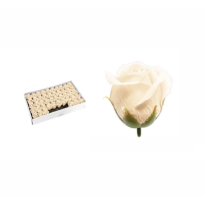ROSAS DE JABON AROMATICAS 5CM 50 PIEZAS CREMA - 1