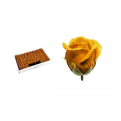 ROSAS DE JABON AROMATICAS 5CM 50 PIEZAS AMARILLO OSCURO - 1