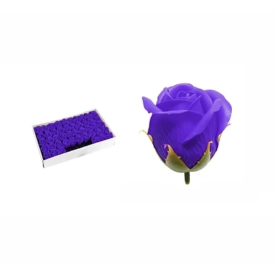 ROSAS DE JABON AROMATICAS 5CM 50 PIEZAS MORADO - 1