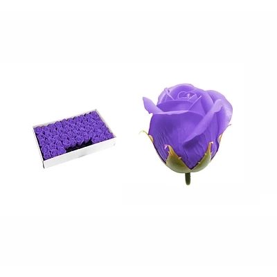 ROSAS DE JABON AROMATICAS 5CM 50 PIEZAS VIOLETA - 1
