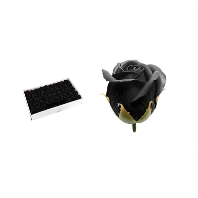ROSAS DE JABON AROMATICAS 5CM 50 PIEZAS NEGRO - 1