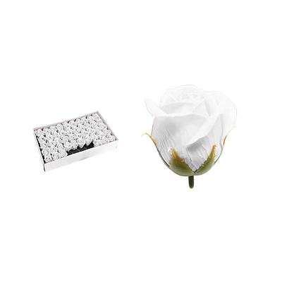 ROSAS DE JABON AROMATICAS 5CM 50 PIEZAS BLANCO - 1