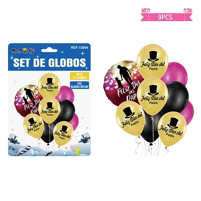 SET DE GLOBOS FELIZ DIA DEL PADRE 9PCS - 1