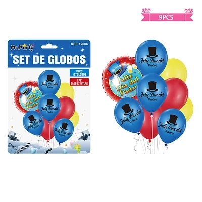 SET DE GLOBOS FELIZ DIA DEL PADRE 9PCS - 1