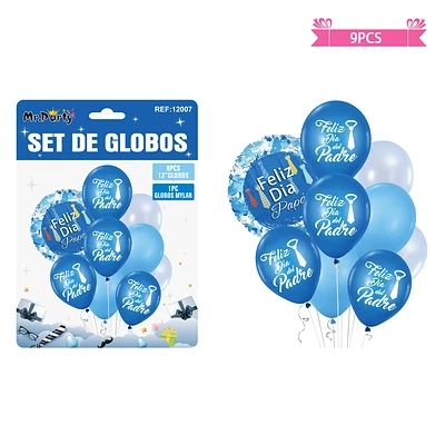 SET DE GLOBOS FELIZ DIA DEL PADRE 9PCS - 1