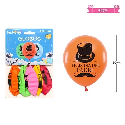 SET DE GLOBOS FELIZ DIA DEL PADRE 30CM 5PCS - 1