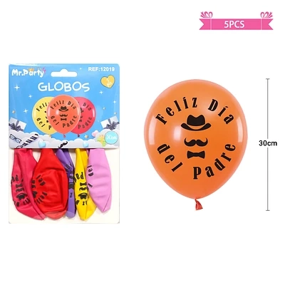 SET DE GLOBOS FELIZ DIA DEL PADRE 30CM 5PCS - 1