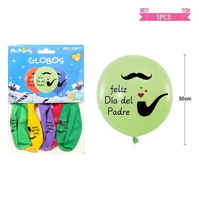 SET DE GLOBOS FELIZ DIA DEL PADRE 30CM 5PCS - 1