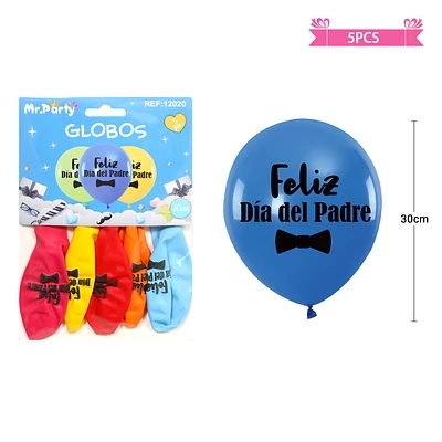 SET DE GLOBOS FELIZ DIA DEL PADRE 30CM 5PCS - 1