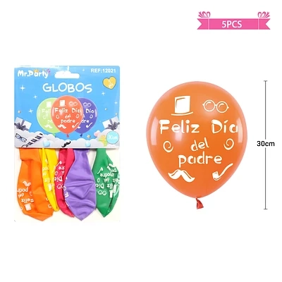 SET DE GLOBOS FELIZ DIA DEL PADRE 30CM 5PCS - 1