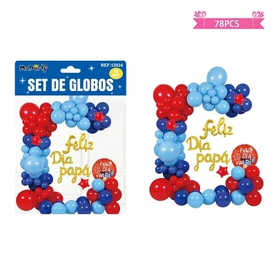 ARCO DE GLOBOS FELIZ DIA PAPA 78PCS - 1