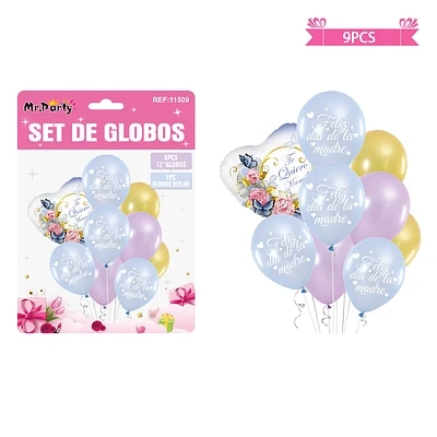 SET DE GLOBOS FELIZ DIA DE LA MADRE 9PCS - 1