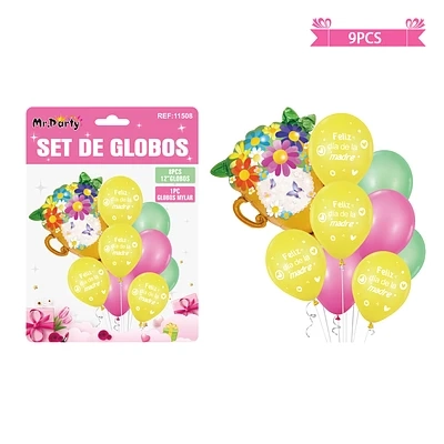 SET DE GLOBOS FELIZ DIA DE LA MADRE 9PCS - 1