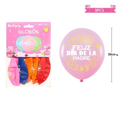 SET DE GLOBOS FELIZ DIA DE LA MADRE 30CM 5PCS - 1