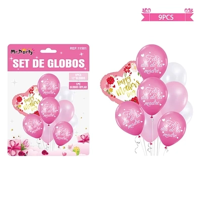 SET DE GLOBOS FELIZ DIA DE LA MADRE 9PCS - 1