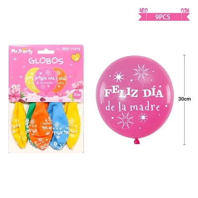 SET DE GLOBOS FELIZ DIA DE LA MADRE 30CM 5PCS - 1