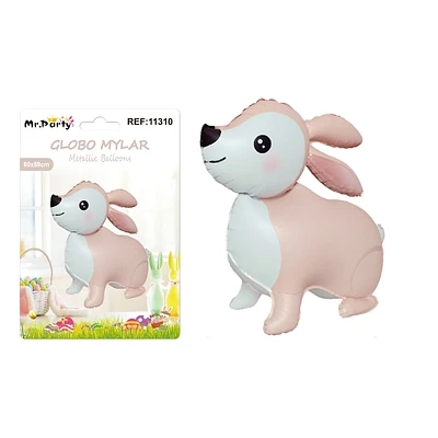 CONEJO METALICO DE PASCUA COLOR ROSADO 60*59CM - 1