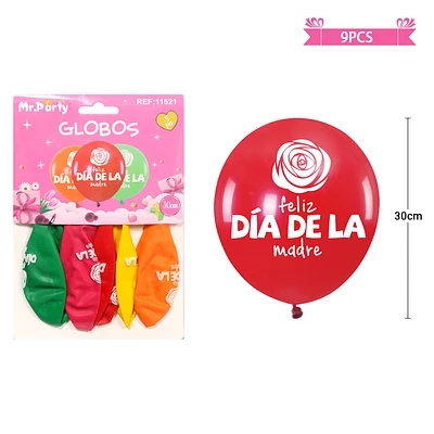 SET DE GLOBOS FELIZ DIA DE LA MADRE 30CM 5PCS - 1