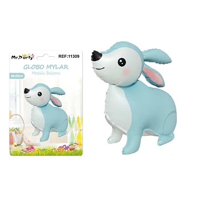 CONEJO METALICO DE PASCUA COLOR AZUL 60*59CM - 1