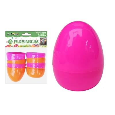 HUEVO DE PASCUA PLASTICO COLORES SURTIDOS 7.5*10CM 4PCS - 1