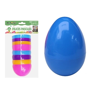 HUEVO DE PASCUA PLASTICO COLORES SURTIDOS 9.5*13CM 4PCS - 1