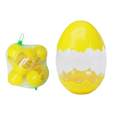 HUEVO DE PASCUA PLASTICO AMARILLO 11.3CM EN BOLSA DE MALLA - 1