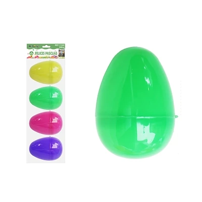 HUEVO DE PASCUA PLASTICO COLORES SURTIDOS 5*8CM 4PCS - 1