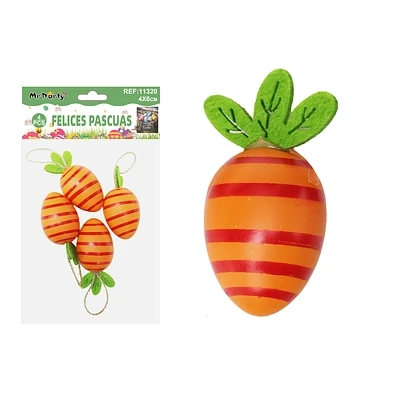 HUEVITOS CON FORMA DE ZANAHORIA COLORES SURTIDOS 4*6CM 4PCS - 1