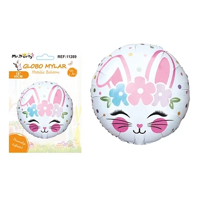 GLOBO METALICO CON CONEJO DE PASCUA 45CM - 1