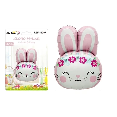 GLOBO METALIZADO CONEJO DE PASCUA COLOR BLANCO 48*71.5CM - 1