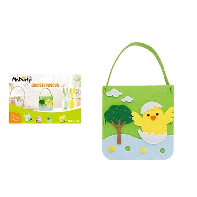 CANASTA DE POLLITO DE PASCUA COLOR VERDE - 1