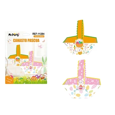 CANASTA DE PAPEL DE PASCUA 7.5*7.5*16CM 6PCS COLOR ALEATORIO - 1
