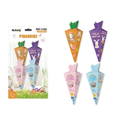 CAJA DE DULCES DE ZANAHORIA PARA PASCUA 7.6*7.6*18.5CM 6PCS COLOR ALEATORIO - 1