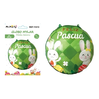 GLOBO METALICO CON CONEJO DE PASCUA 45CM - 1