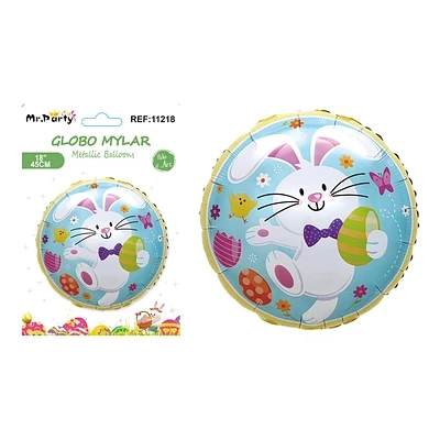 GLOBO METALICO CON CONEJO DE PASCUA 45CM - 1