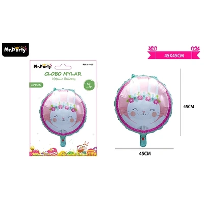 GLOBO METALICO CON CONEJO DE PASCUA 45CM - 1