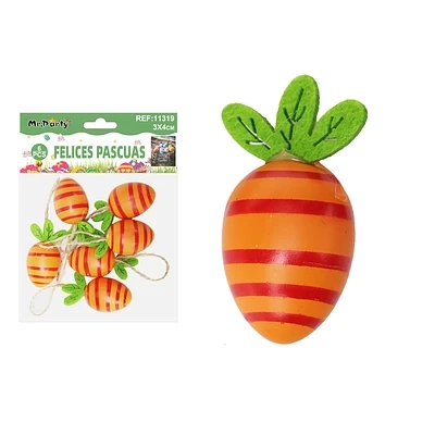 HUEVITOS CON FORMA DE ZANAHORIA COLORES SURTIDOS 3*4CM 6PCS - 1