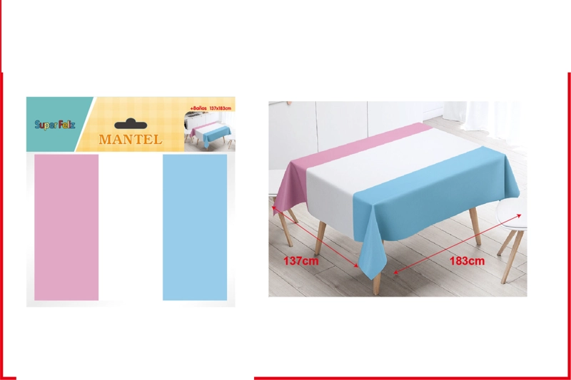 MANTELES (AZUL PASTEL-BLANCO-ROSA PASTEL) - 1