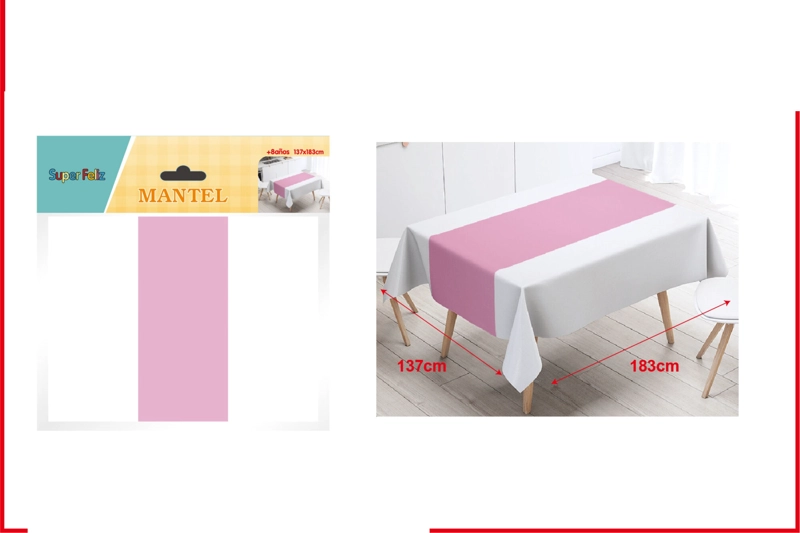 MANTELES (BLANCO Y ROSA PASTEL) - 1