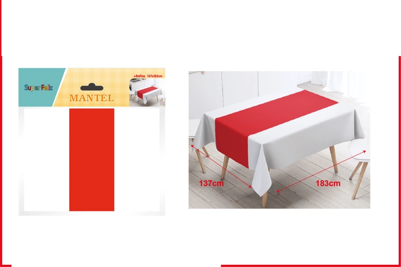 MANTELES (BLANCO Y ROJO) - 1