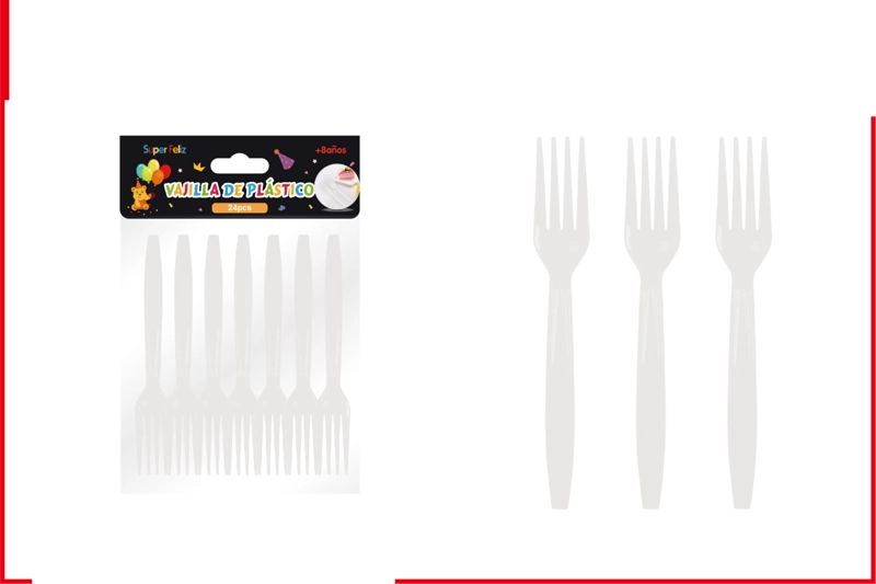 TENEDOR BLANCO 24 PCS - 1